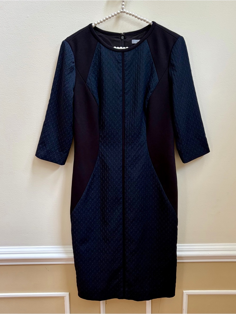 Classiques Entier Black and Navy Ponte Sheath Dress